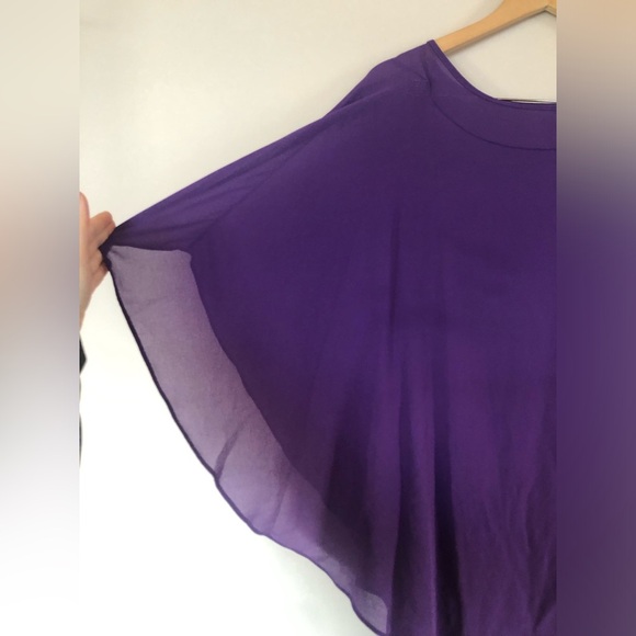0X Bodycon Purple Dress with Airy Chiffon-Like Top Layer - Picture 7 of 10